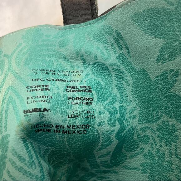 Corral Studded Western Leather Boots Distressed Short Cowboy Booties Sz 7 - Picture 7 of 9